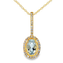 Load image into Gallery viewer, Aquamarine Diamond Fashion Pendants 10KT Yellow Gold
