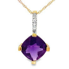 Load image into Gallery viewer, Amethyst Diamond Fashion Pendants 10KT Yellow Gold
