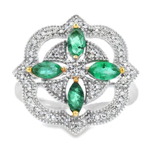 Load image into Gallery viewer, .69ct Emerald Diamond Ring 14KT White Gold
