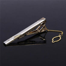 Load image into Gallery viewer, Impeccable Luxury Men's Metal Necktie Bar Formal Dress Shirt Classic Wear Neck Tie Clip With Chain Gold Color Clip Unique Shirt Business Tie Clip Wedding Ceremony Tie Clips Party Fashion Smooth Clasp Pin Father's Day Gifts
