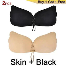 Load image into Gallery viewer, Incredible Strapless Invisible Bra Seamless Push Up Silicone Bras For Women Skin Black Lingerie Drawstring Bralette
