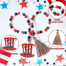 Load image into Gallery viewer, Independence Day Wooden Bead Wreath
