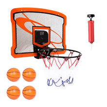 Load image into Gallery viewer, Indoor Mini Basketball Hoop Set with 4 Inflatable Balls Electric Audio Scorer
