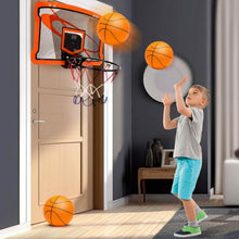 Load image into Gallery viewer, Indoor Mini Basketball Hoop Set with 4 Inflatable Balls Electric Audio Scorer
