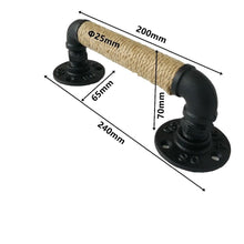Load image into Gallery viewer, Industrial Style Furniture Handle Barn Sliding Wooden Door Handles Black Antique Vintage European Wrought Iron Rope Handle Drawer Pull Knob Antique Black Knobs Handles Hardware
