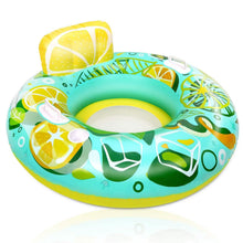 Load image into Gallery viewer, Inflatable Lounger Pool Float with Rubber Handle and Drink Holder
