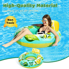 Load image into Gallery viewer, Inflatable Lounger Pool Float with Rubber Handle and Drink Holder
