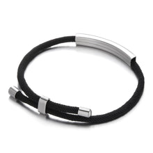 Load image into Gallery viewer, Inspirational Unisex Stainless Steel Pendant Adjustable Bracelet For Men Rope And Steel Bracelet Bangle Women Men Bracelet Motivational Birthday Bangle Friendship Jewelry

