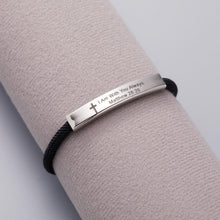 Load image into Gallery viewer, Inspirational Unisex Stainless Steel Pendant Adjustable Bracelet For Men Rope And Steel Bracelet Bangle Women Men Bracelet Motivational Birthday Bangle Friendship Jewelry
