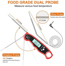 Load image into Gallery viewer, Instant Read Meat Thermometer Upgraded Instant Read Meat Thermometer 2-in-1 Ultra Fast Digital Meat Thermometer for Cooking Oven Safe Food Thermometer Waterproof Ultra Fast Digital Food Water Milk Thermometer for Outdoor Cooking BBQ and Kitchen
