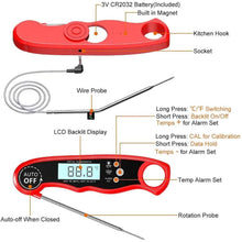 Load image into Gallery viewer, Instant Read Meat Thermometer Upgraded Instant Read Meat Thermometer 2-in-1 Ultra Fast Digital Meat Thermometer for Cooking Oven Safe Food Thermometer Waterproof Ultra Fast Digital Food Water Milk Thermometer for Outdoor Cooking BBQ and Kitchen
