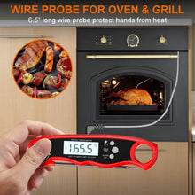 Load image into Gallery viewer, Instant Read Meat Thermometer Upgraded Instant Read Meat Thermometer 2-in-1 Ultra Fast Digital Meat Thermometer for Cooking Oven Safe Food Thermometer Waterproof Ultra Fast Digital Food Water Milk Thermometer for Outdoor Cooking BBQ and Kitchen

