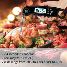 Load image into Gallery viewer, Instant Read Meat Thermometer Upgraded Instant Read Meat Thermometer 2-in-1 Ultra Fast Digital Meat Thermometer for Cooking Oven Safe Food Thermometer Waterproof Ultra Fast Digital Food Water Milk Thermometer for Outdoor Cooking BBQ and Kitchen
