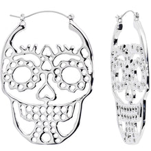 Load image into Gallery viewer, Sugar Skull Cutout Tunnel Plug Earrings
