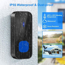 Load image into Gallery viewer, IP55 Waterproof Multi-Melody Wireless Doorbell Rings
