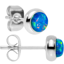 Load image into Gallery viewer, Green Synthetic Opal 316L Surgical Steel Stud Earrings
