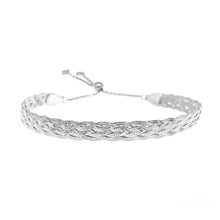 Load image into Gallery viewer, Italian Made Sterling Silver Braided Herringbone Bracelet by Verona
