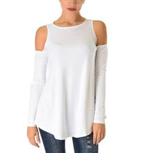 Load image into Gallery viewer, Women's Ribbed Cold-Shoulder Long-Sleeve Top - Assorted Sizes

