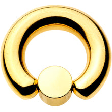 Load image into Gallery viewer, 2G 9/16 Clear Gem 8mm Disc Gold IP BCR Captive Ring

