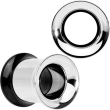 Load image into Gallery viewer, Steel Black Two Tone Screw Fit Tunnel Plug Set 3mm to 16mm

