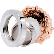 Load image into Gallery viewer, 0G Clear Gem Flowering Frame Screw Fit Tunnel Plug Set
