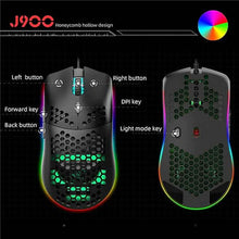 Load image into Gallery viewer, J900 Honeycomb Hollow Wired Gaming Mouse
