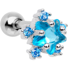Load image into Gallery viewer, Aqua CZ Gem Stardust Tragus Cartilage Earring
