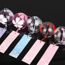Load image into Gallery viewer, Japan Style Hand-paint Sakura Glass Wind Chimes Creative Gifts Painted Window &amp; Door Hanging Bells Decorations Hanging Wind Chime Pendant Label Chimes Wind Bells Gift For Mom Home
