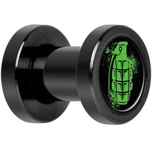 Load image into Gallery viewer, Green Grenade Black Anodized Screw Fit Plug Set 4G
