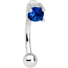 Load image into Gallery viewer, 5/16 Blue CZ Gem Fashionista Curved Eyebrow Rook Earring

