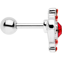 Load image into Gallery viewer, 1/4 Red Gem Heart Cluster Cartilage Tragus Earring
