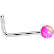 Load image into Gallery viewer, Multi Color 2.5mm Synthetic Opal Ball L Shaped Nose Ring 4 Pack Set
