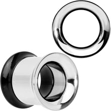 Load image into Gallery viewer, Steel Black Two Tone Screw Fit Tunnel Plug Set 3mm to 16mm
