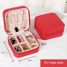 Load image into Gallery viewer, Jewelry Organizer Display Travel PU Leather Jewelry Case Boxes Travel Portable Jewelry Box Storage Organizer Earring Holder Gift Jewellery Box Organizer Small Portable PU Leather Travel Jewelry Storage Case for Rings Earrings Necklace
