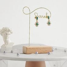 Load image into Gallery viewer, Jewelry Organizer Wooden Rack Bracelet Earring Holder Display Decoration Stand Earring Support Display Decoration Rack Small Jewelry Display Holder T-Shaped Iron Fashion Home Bracelet Pendant Jewelry Storage Shelf Stand for Woman Girls
