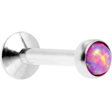 Load image into Gallery viewer, 1/4 Pink Synthetic Opal Internally Threaded Daith Cartilage Tragus
