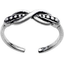 Load image into Gallery viewer, Silver Plated Infinity Braid Toe Ring
