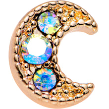 Load image into Gallery viewer, Auora Gem Rose Gold Tone Crescent Moon Cartilage Tragus Earring
