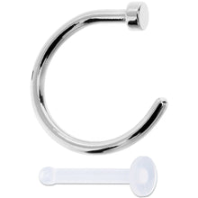 Load image into Gallery viewer, 18G 5/16 Pack Set of 5 Assorted Stainless Steel Nose Hoop Rings
