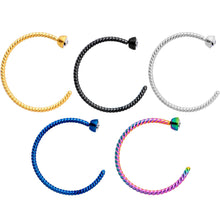 Load image into Gallery viewer, 20G 3/8 Clear Gem Rainbow Pack Set of 5 Twisted Nose Hoop Rings
