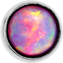 Load image into Gallery viewer, 1/4 Pink Synthetic Opal Internally Threaded Daith Cartilage Tragus

