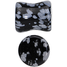 Load image into Gallery viewer, 00G Obsidian Snowflake Natural Stone Saddle Plug Set
