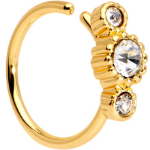 Load image into Gallery viewer, 20G Clear CZ Gold Tone Fashion Fusion Seamless Circular Ring
