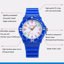 Load image into Gallery viewer, Kids Quartz Watches 50M Waterproof Analog Wristwatches Jelly Clock Students Watch Children PU Band Watch Childrens Analog Wrist Watch With Protective Design Simple Watch For Girls And Boys
