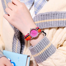 Load image into Gallery viewer, Kids Watch Muticolour Nylon Watchband Gift For Childern School Student Analog Watch Read Easily Children's First Watch Daily Wrist Watch For Boys And Girls With Soft Cloth Strap
