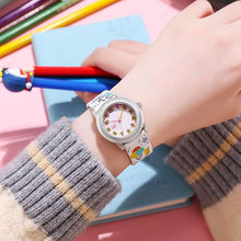 Load image into Gallery viewer, Kids Watches Dial Muticolour Strap Gift For School Girl Quartz Movement Kids Watches 3D Cute Silicone Children Toddler Wrist Watches Time Teacher For Boys
