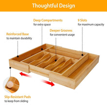 Load image into Gallery viewer, Kitchen Bamboo Expandable Cutlery Utensil Drawer Organizer
