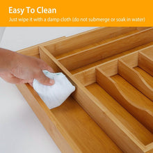 Load image into Gallery viewer, Kitchen Bamboo Expandable Cutlery Utensil Drawer Organizer
