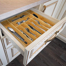 Load image into Gallery viewer, Kitchen Bamboo Expandable Cutlery Utensil Drawer Organizer
