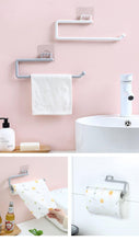 Load image into Gallery viewer, Kitchen Paper Roll Holder Towel Hanger Rack Toilet Paper Holders Bathroom Organizer Shelf Bar Cabinet Rag Hanging Holder Kitchen Tissue Roll Holder Wall Mounted Paper Holder Under Kitchen Cabinet For Shower Bathroom
